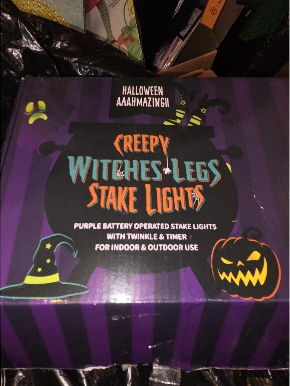 Creepy witches legs stake light Indoor outdoor